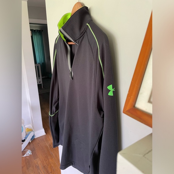 Black Under Armour Quarter Zip with Neon Green Details | Size Large - Picture 5 of 5